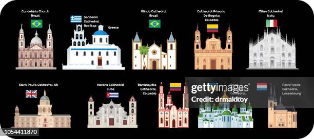 cathedrals - havana vector stock illustrations