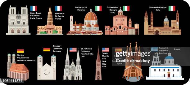 cathedral ( church ) - santorini greece stock illustrations