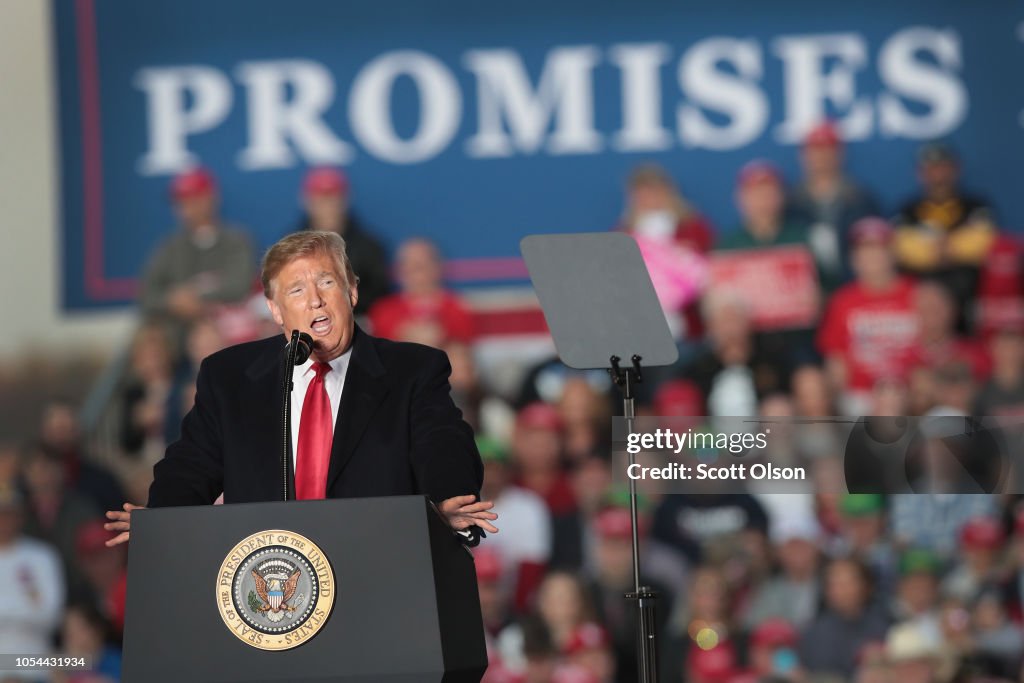 Donald Trump Holds MAGA Campaign Rally In Southern Illinois Ahead Of Midterm Elections