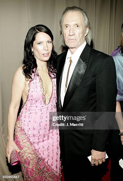 Annie Bierman and husband David Carradine during Glamour/Miramax Post Golden Globe Awards Party at Beverly Hills Hilton in Beverly Hills, California,...