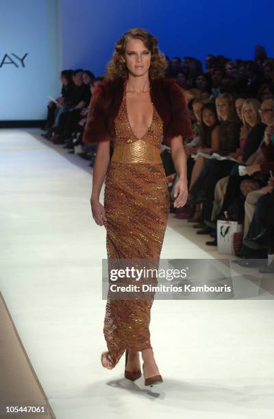 Model wearing Kara Saun for "Project Runway" Fall 2005