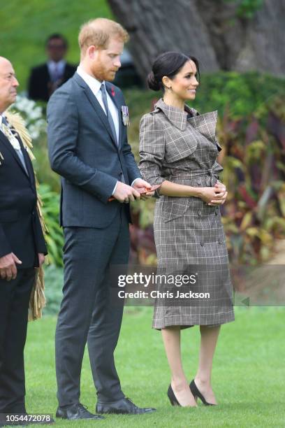 Prince Harry, Duke of Sussex and Meghan, Duchess of Sussex attend official arrival at the Government House on October 28, 2018 in Wellington, New...