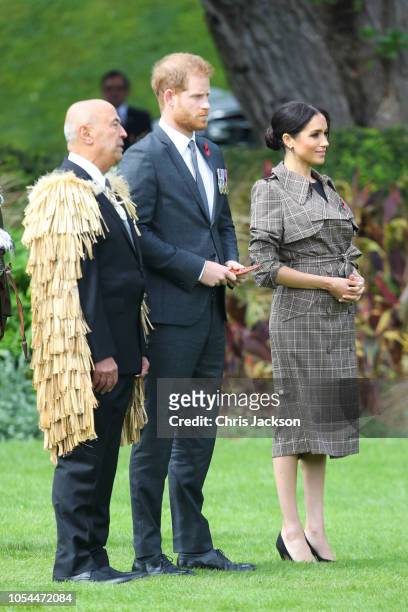 Prince Harry, Duke of Sussex and Meghan, Duchess of Sussex attend official arrival at the Government House on October 28, 2018 in Wellington, New...