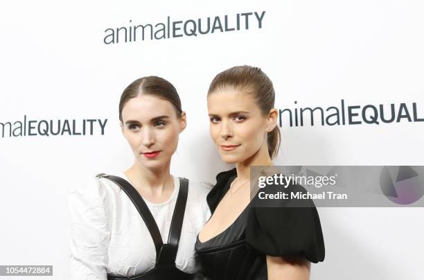 Rooney Mara and Kate Mara attend the Animal Equality's Inspiring Global Action Los Angeles Gala held at The Beverly Hilton Hotel on October 27, 2018...