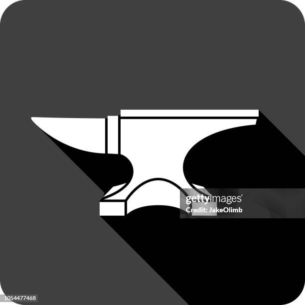 anvil icon silhouette - anvil stock illustrations