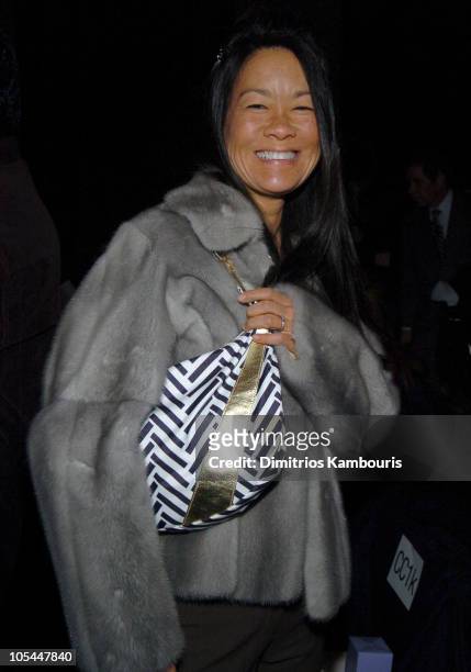 Helen Lee Schifter during Olympus Fashion Week Fall 2005 - Vera Wang - Front Row at Bryant Park in New York City, New York, United States.