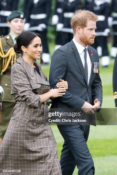 Prince Harry, Duke of Sussex and Meghan, Duchess of Sussex attend the Official arrival at the Government House on October 28, 2018 in Wellington, New...