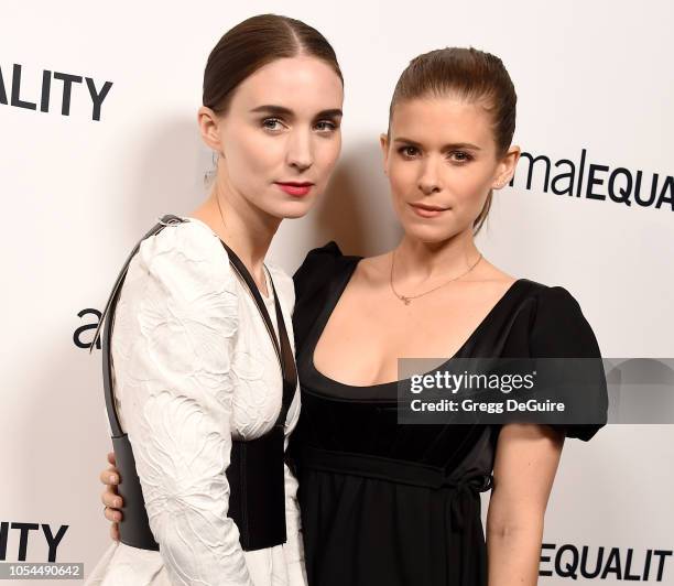 Actors Rooney Mara and Kate Mara arrive at the Animal Equality's Inspiring Global Action Los Angeles Gala at The Beverly Hilton Hotel on October 27,...