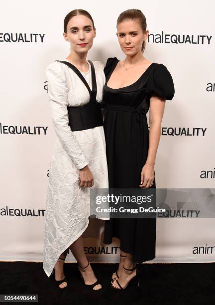 Actors Rooney Mara and Kate Mara arrive at the Animal Equality's Inspiring Global Action Los Angeles Gala at The Beverly Hilton Hotel on October 27,...