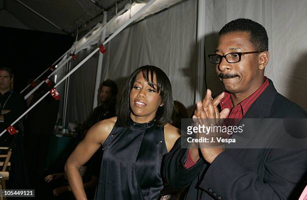 Regina King and Robert Townsend during The 20th Annual IFP Independent Spirit Awards - Green Room in Santa Monica, California, United States.