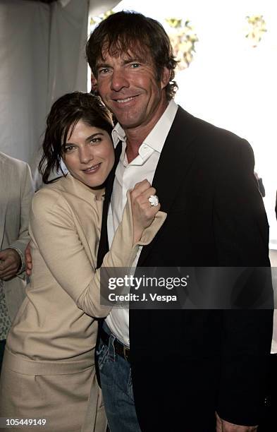 Selma Blair and Dennis Quaid during The 20th Annual IFP Independent Spirit Awards - Green Room in Santa Monica, California, United States.