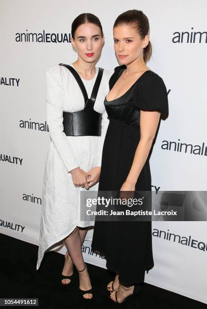 Rooney Mara and Kate Mara attend the Animal Equality's Inspiring Global Action Los Angeles Gala held at The Beverly Hilton Hotel on October 27, 2018...