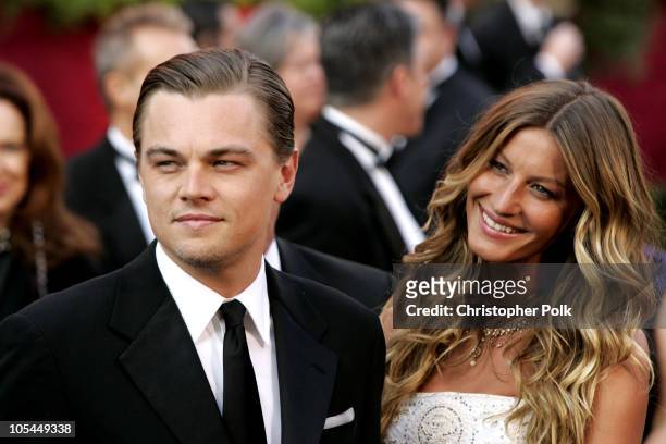 Leonardo DiCaprio, nominee Best Actor in a Leading Role for "The Aviator" and Gisele Bundchen