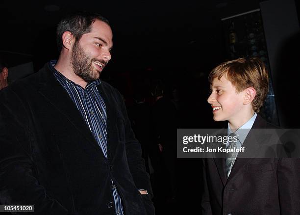 Adam Goodman of DreamWorks with David Dorfman during "The Ring Two" Special Los Angeles Screening - After Party - Inside at The Geisha House in...