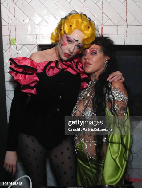 Allie X and Brooke Candy celebrate at The Misshapes Halloween party hosted by Ketel One Family-Made Vodka on October 27, 2018 in New York City.