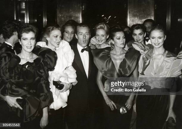 Halston and Halstonettes during Diana Vreeland's Costume Exhibition - December 8, 1980 at Metropolitan Museum of Art in New York City, New York,...