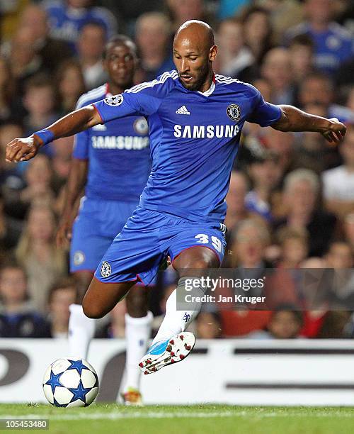 Nicolas Anelka of Chelsea in action during the UEFA Champions League Group F match between Chelsea and Marseille at Stamford Bridge on September 28,...