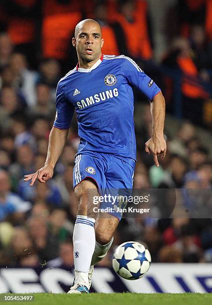 Alex of Chelsea in action during the UEFA Champions League Group F match between Chelsea and Marseille at Stamford Bridge on September 28, 2010 in...