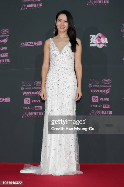 South Korean actress Son Ye-Jin attends during 2018 The Seoul Awards at Kyunghee University on October 27, 2018 in Seoul, South Korea.