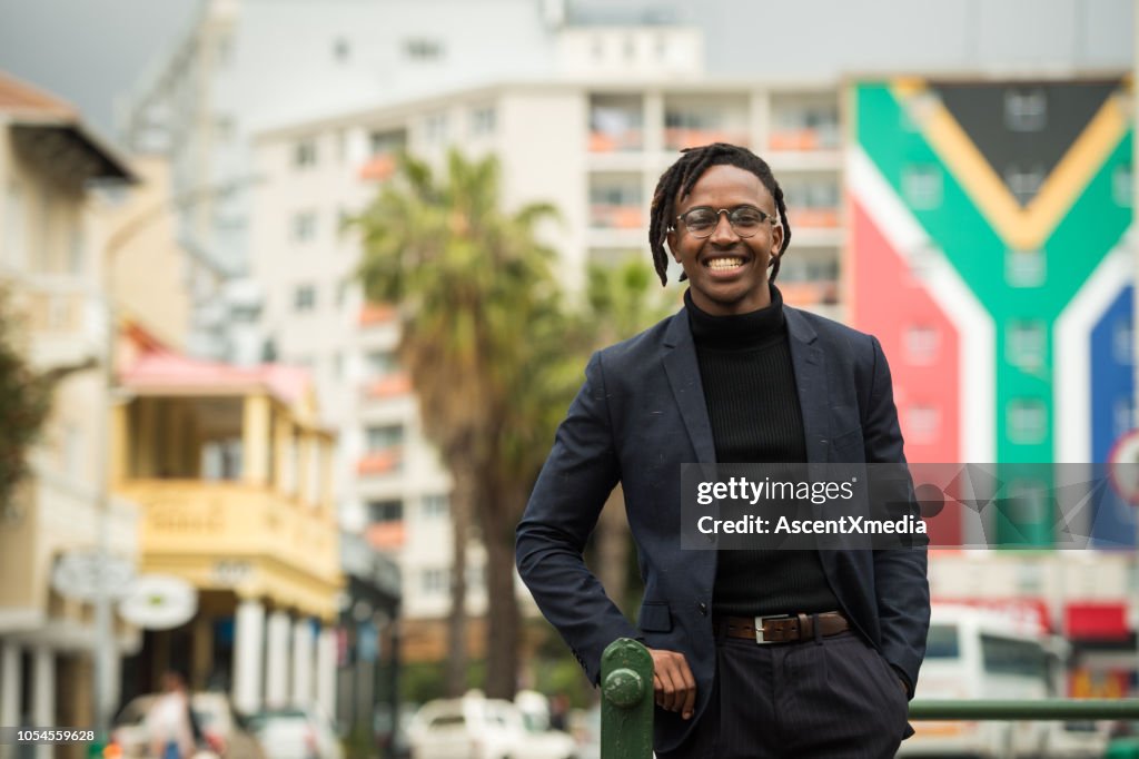 Zuversichtlich südafrikanische Mann