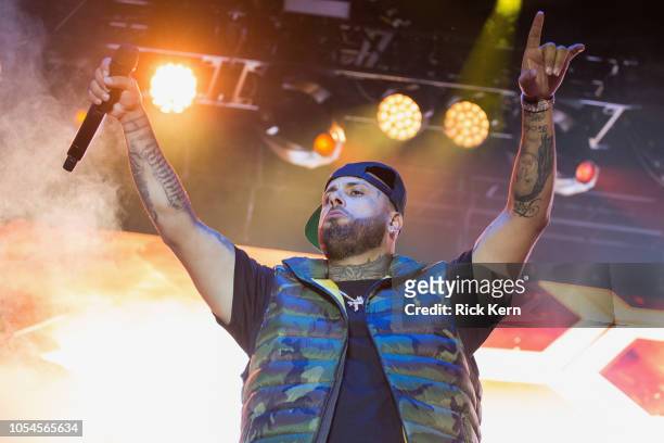 Singer-songwriter Nicky Jam performs onstage during Mala Luna Music Festival at Nelson Wolff Stadium on October 27, 2018 in San Antonio, Texas.