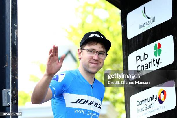 Brad Evans of Dunedin, WPC South - Joyride Apparel looks on during the 2018 Tour of Southland Prologue around Queens Park on October 28, 2018 in...