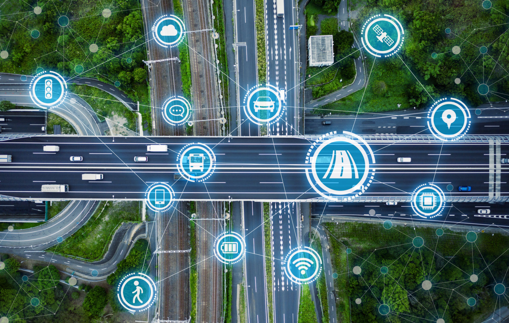 Infraestrutura e comunicação tecnologia conceito social. IoT (Internet das coisas). Transporte autónomo. Infraestrutura e comunicação tecnologia conceito social. IoT (Internet das coisas). Transporte autónomo.