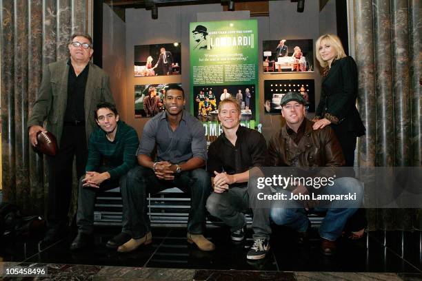 The cast of 'Lombardi' Dan Lauria, Keith Nobbs, Robert Christopher Riley, Bill Dawes, Chris Sullivan and Judith Light visits The Empire State...