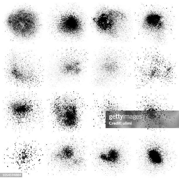 grunge design-elemente, zerkleinerte holzkohle staub - krümel stock-grafiken, -clipart, -cartoons und -symbole