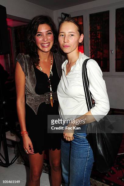 Singer Tamara Kaboutchek and actress Isild Le Besco attend the Featherstone &Co 'GreenTs' Exhibition at the Magda Danysz Gallery on September 22,...