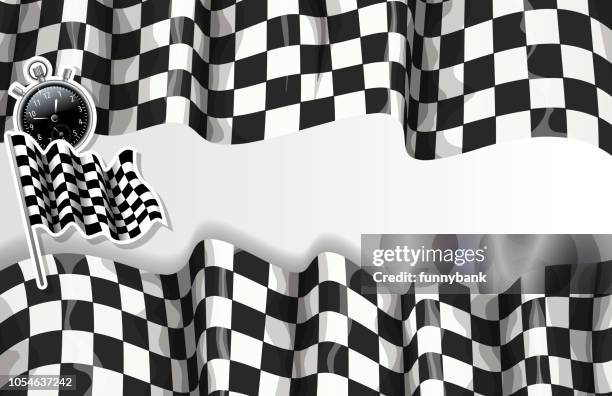 checkered speed banner - checkered flag background stock illustrations