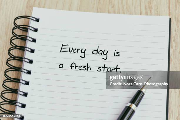 every day is a fresh start - citazione foto e immagini stock