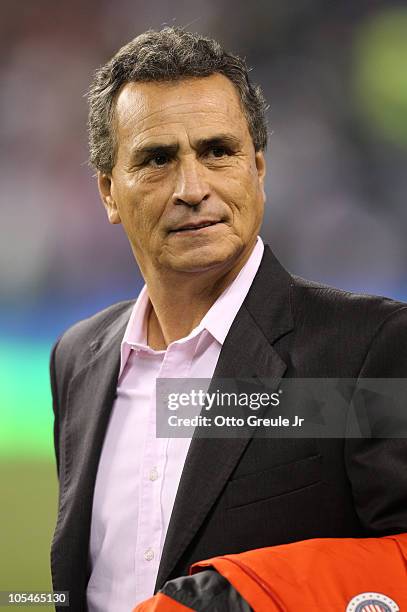 Head coach Jose Luis Real of Chivas de Guadalajara looks on prior to the game against the Seattle Sounders FC on October 12, 2010 at Qwest Field in...
