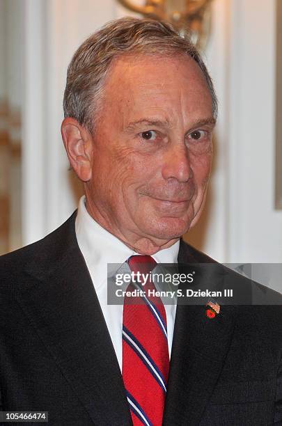 Mayor Michael Bloomberg is in attendance as Ralph Lauren receives the key to New York City at the Ralph Lauren Madison Avenue Store on October 14,...