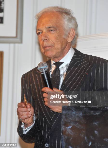 Designer Ralph Lauren receives the key to New York City at the Ralph Lauren Madison Avenue Store on October 14, 2010 in New York City.