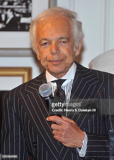 Designer Ralph Lauren receives the key to New York City at the Ralph Lauren Madison Avenue Store on October 14, 2010 in New York City.