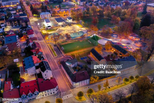 play area in the middle of drammen city, norway - østfold stock pictures, royalty-free photos & images