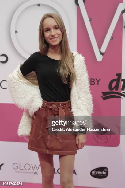 Nona Kanal arrives at the pink carpet for the GLOW - The Beauty Convention at Station on October 27, 2018 in Berlin, Germany.