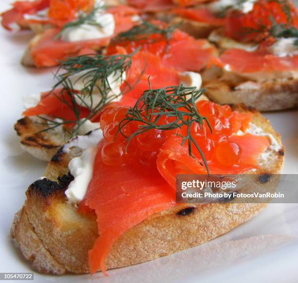 Smoked Salmon Canape High-Res Stock Photo