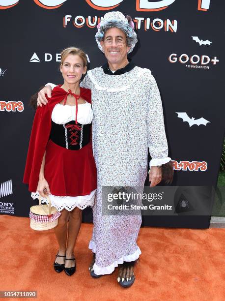 Jerry Seinfeld, Jessica Seinfeld arrives at the Jessica and Jerry Seinfeld's GOOD + Halloween Bash at Sony Pictures Studios on October 28, 2018 in...