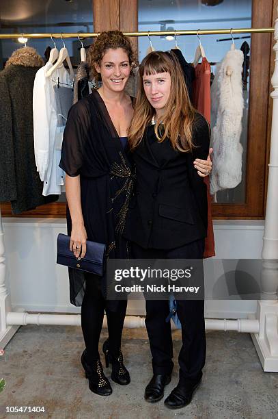 Ginevra Elkann and Lady Frances von Hofmannsthal attend the store launch of Vanessa Bruno at Vanessa Bruno Store on October 14, 2010 in London,...