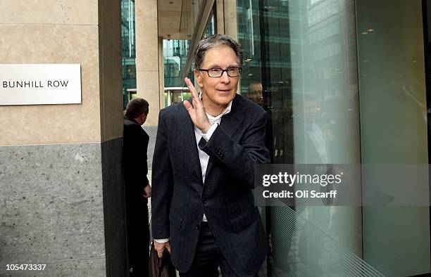 John W. Henry , the owner of New England Sports Ventures, arrives at the offices of the law firm Slaughter and May on October 15, 2010 in London,...