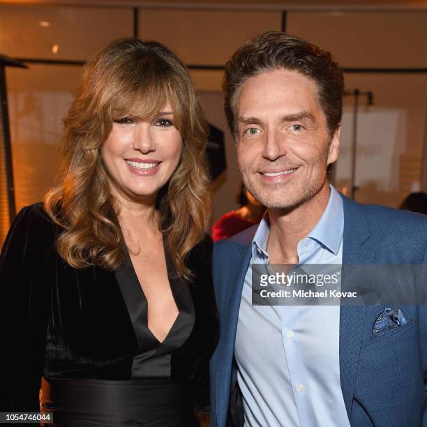 Daisy Fuentes and Richard Marx attend the Animal Equality Inspiring Global Action Gala at The Beverly Hilton Hotel on October 27, 2018 in Beverly...