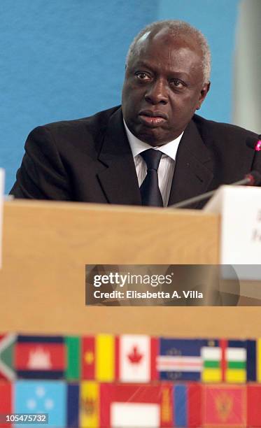 Director-General Jacques Diouf attends the World Food Day 2010 Cerimony at FAO headquarters on October 15, 2010 in Rome, Italy. The theme of this...