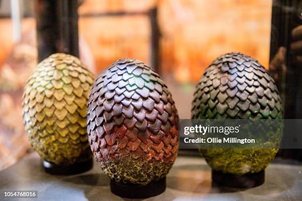 Props from the TV Series Game of Thrones seen on display during Day 3 of MCM London Comic Con 2018 at ExCel on October 28, 2018 in London, England.