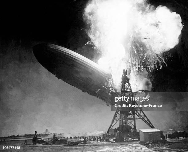 Hindenburg Exploding Color 90 Hindenburg Explodes In 1937 Stock Photos, High-Res Pictures, and ...