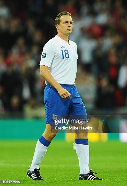 Kevin Davies of England in action during the UEFA EURO 2012 Group G Qualifying match between England and Montenegro at Wembley Stadium on October 12,...