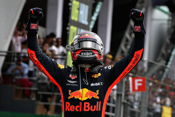 Max Verstappen celebrating his win at the 2018 Mexican Grand Prix (Image Credit: Charles Coates / Getty Images)