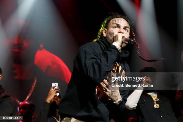 Rapper 6ix9ine performs at Power 105.1's Powerhouse 2018 at Prudential Center on October 28, 2018 in Newark, New Jersey.