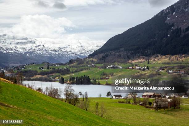 discovering norway: voss town from above - voss photos et images de collection